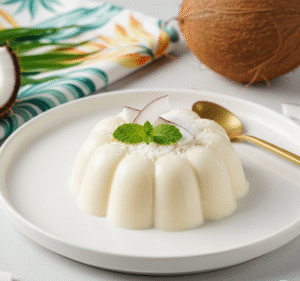 Coconut Malai Pudding is ready to serve