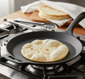 Warm the Tortillas or Rotis for Tacos